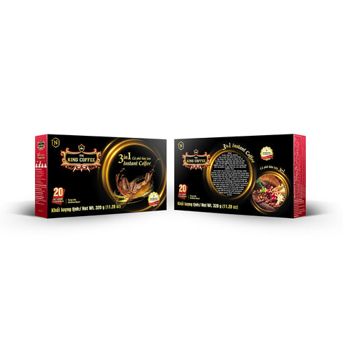 King Coffee Espresso Instant Coffee Vietnamese Coffee Arabica Instant  Coffee Mix Medium Roast 15 sticks per box x 2.5g - Pack of 2