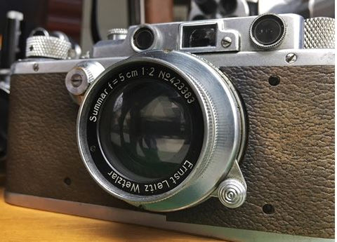 Leica Camera with Leather Camera Neck Strap