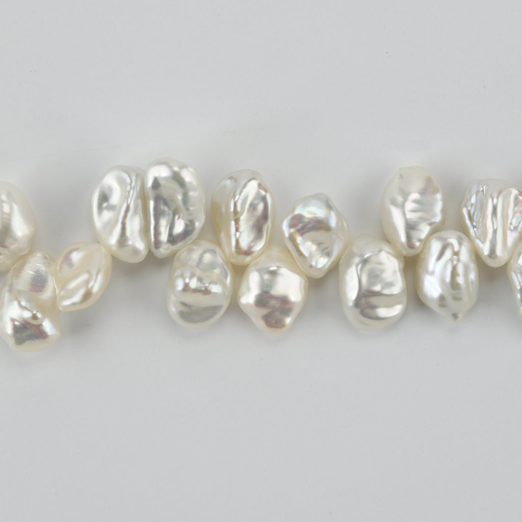 Extra Large top-drilled cornflake white keshi pearls (KP01) – Ayla's  Originals