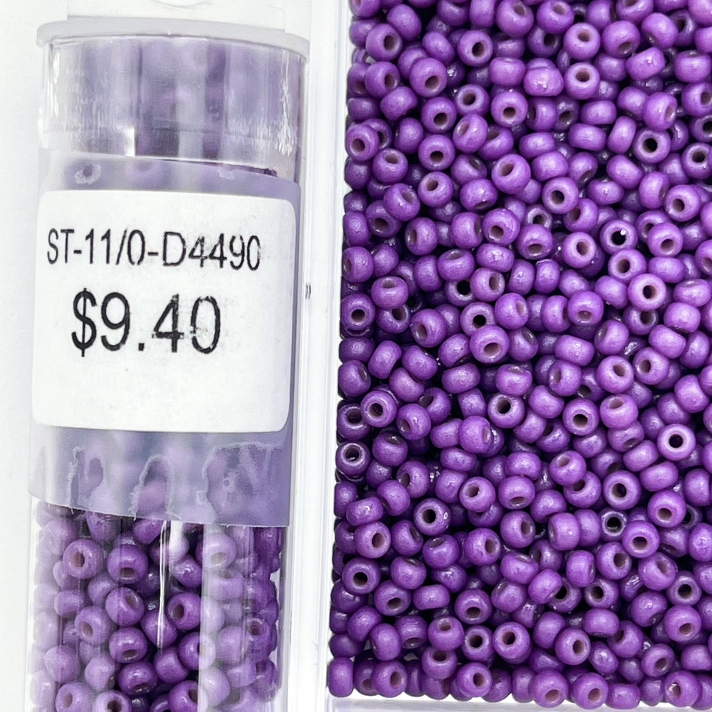 Glass Seed Beads 4mm Opaque Metallic Purple 20g About 250 Pcs 