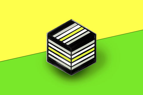 Agender Pride - Flag Cube Pin