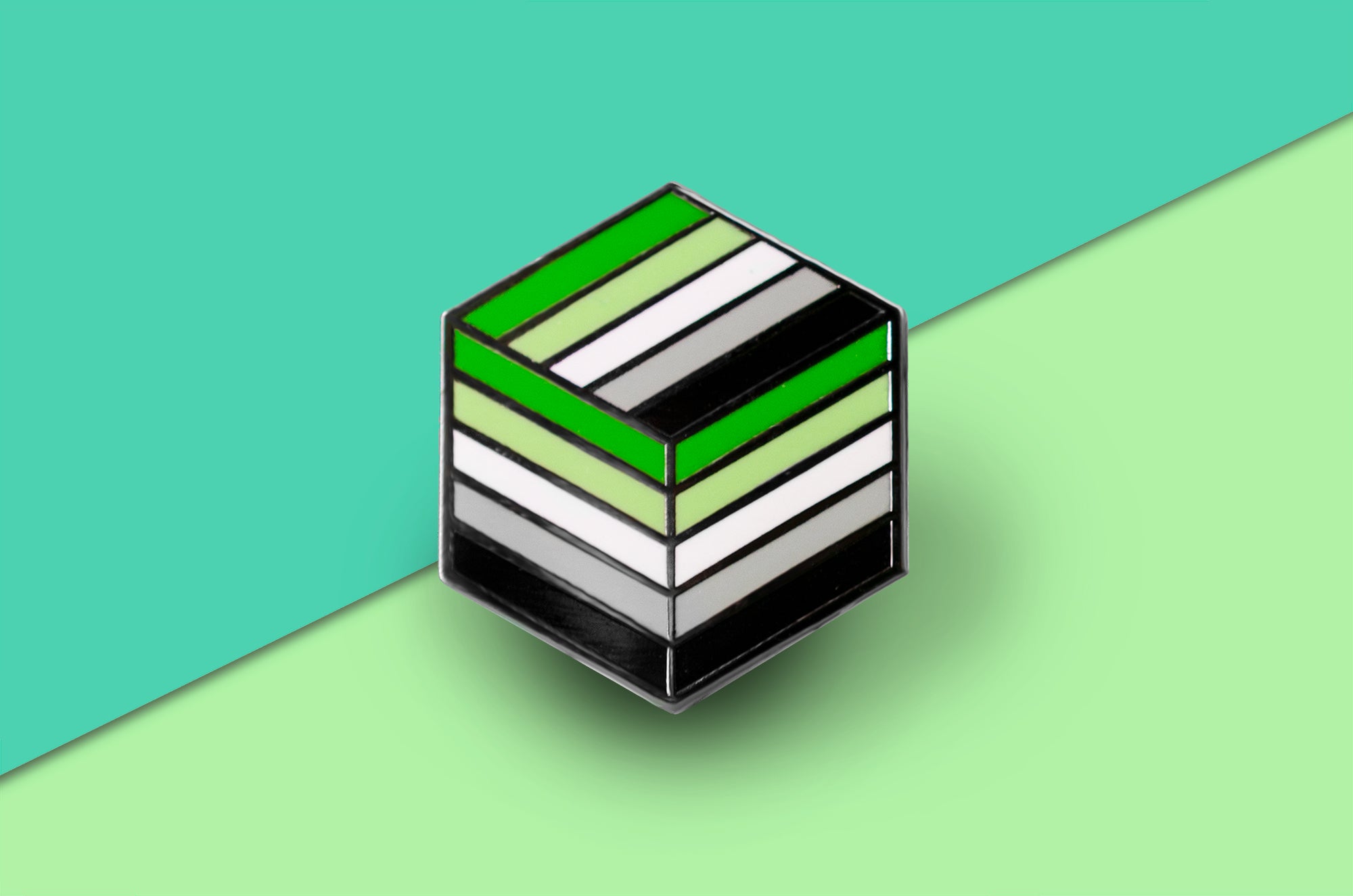 Aromantic Pride - Flag Cube Pin