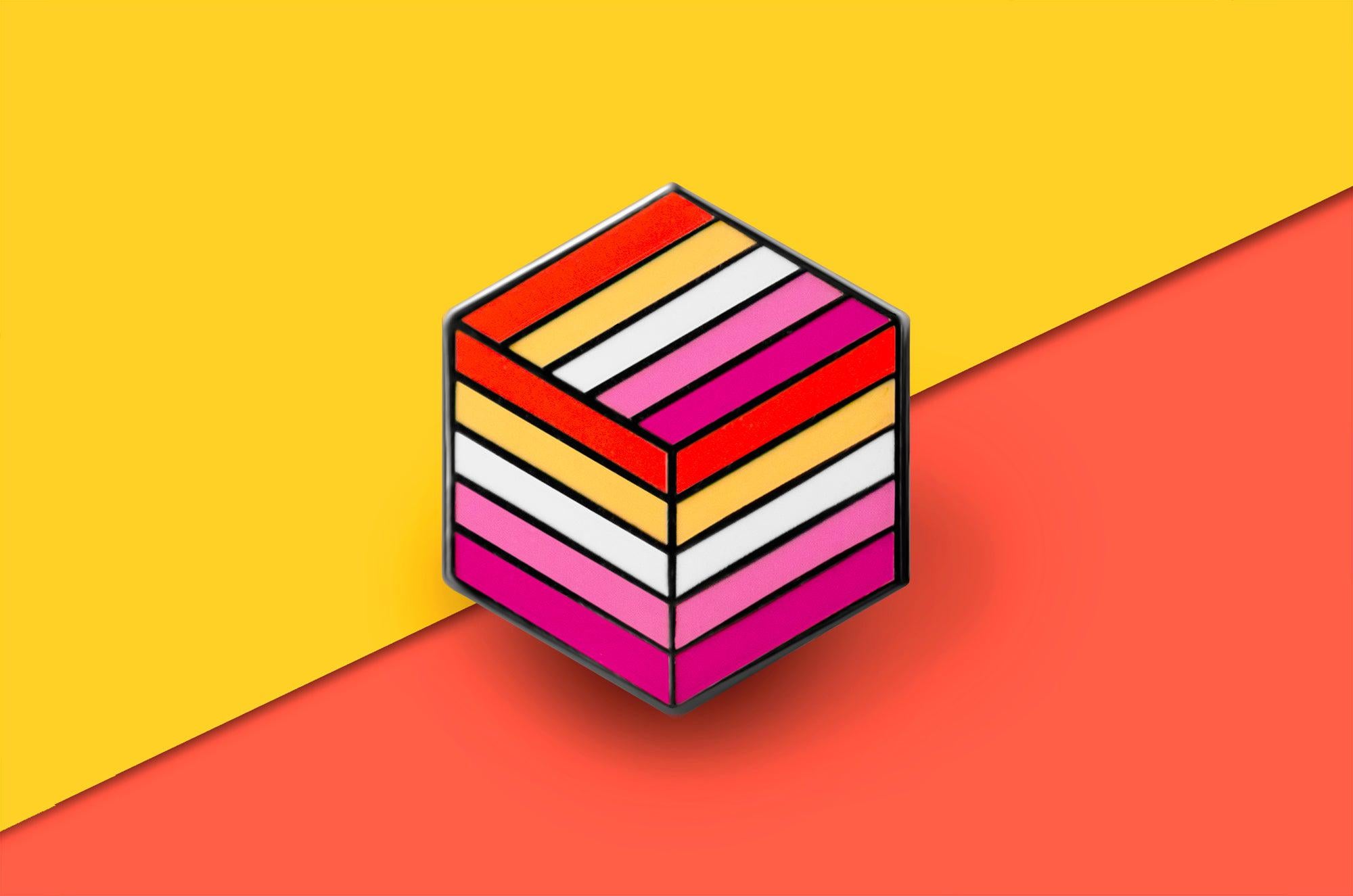 Lesbian Pride - Flag Cube Pin