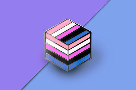 Genderfluid Pride - Flag Cube Pin