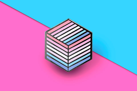 Bigender Pride - Flag Cube Pin