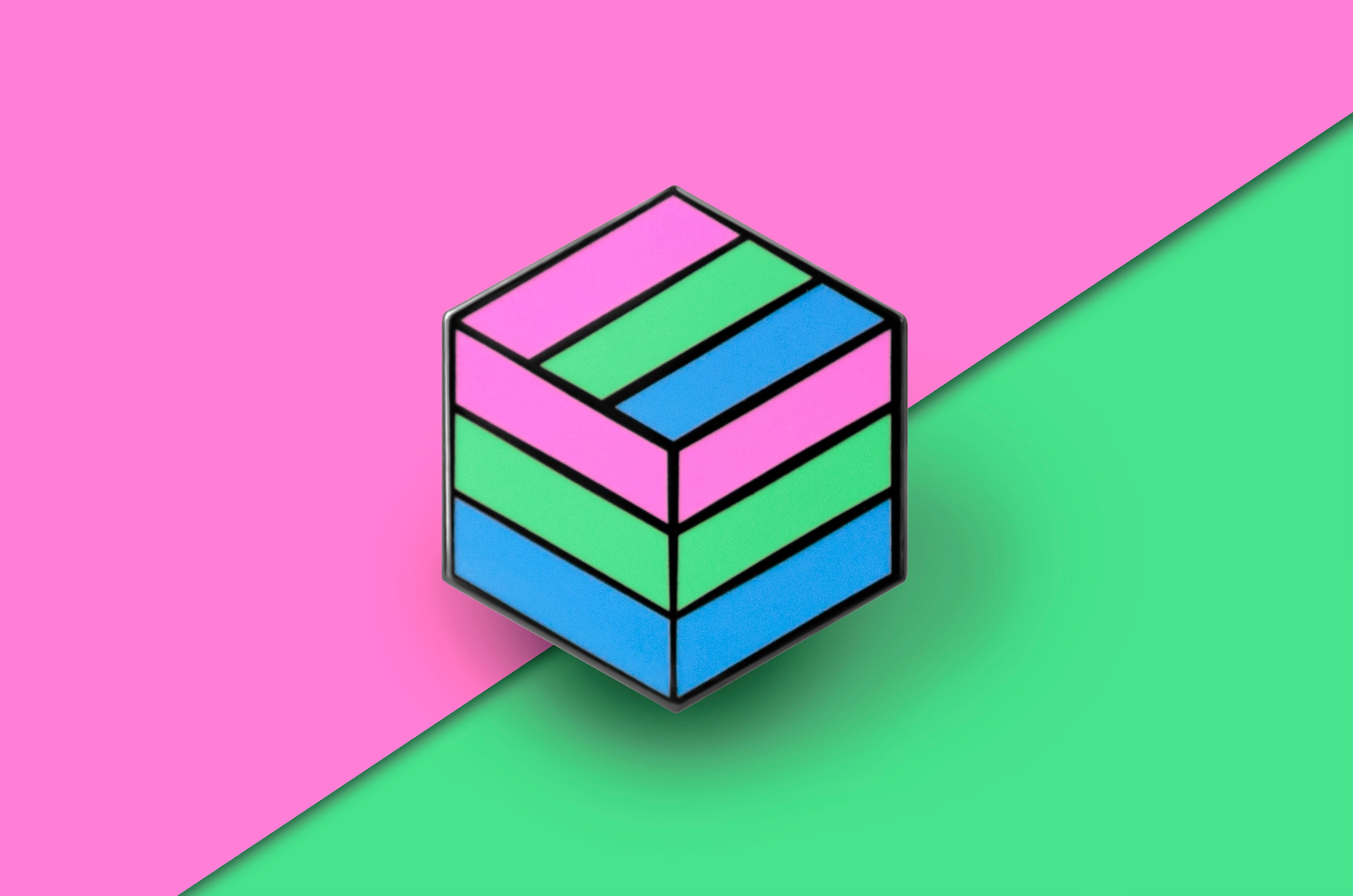 Polysexual Pride - Flag Cube Pin