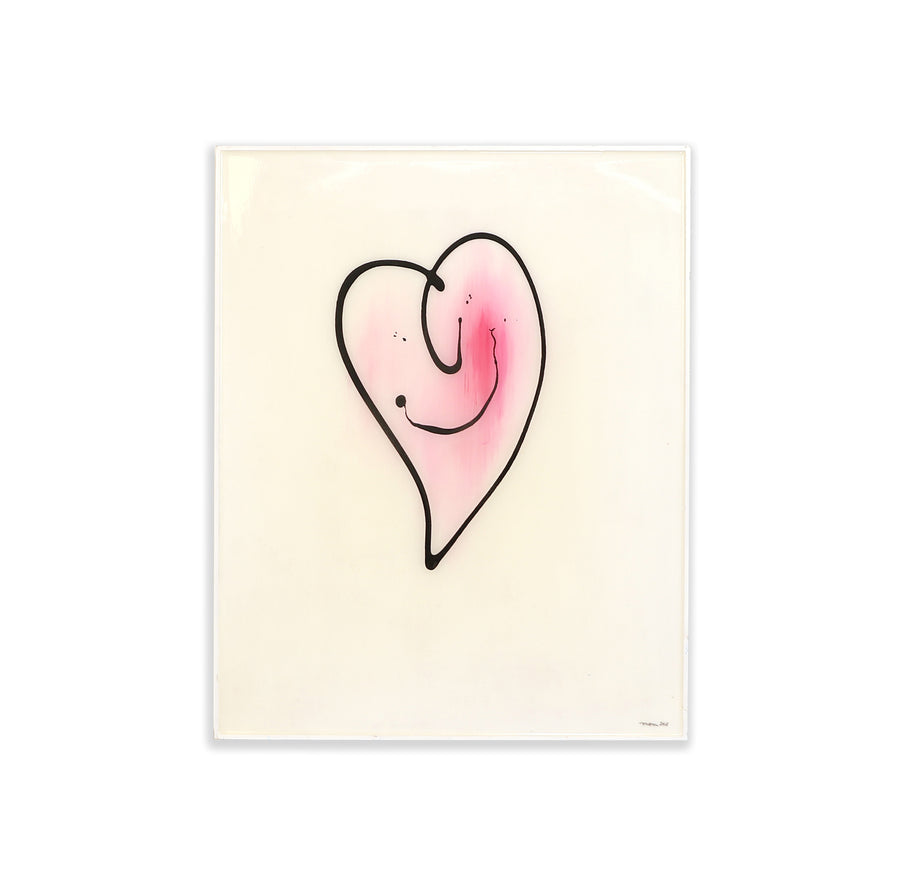 happy pink heart art rental for set decor