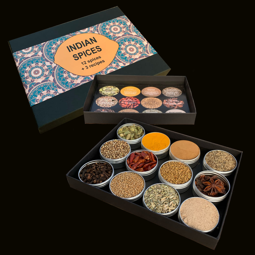 Indiase specerijen kopen met 3 Indiase recepten een (cadeau)box. – TeaSaltAndSpices