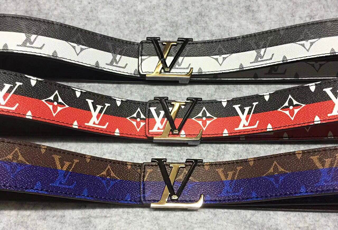 Louis Vuitton LV Fashionable Men Women Personality Smooth Buckle Leather Belt