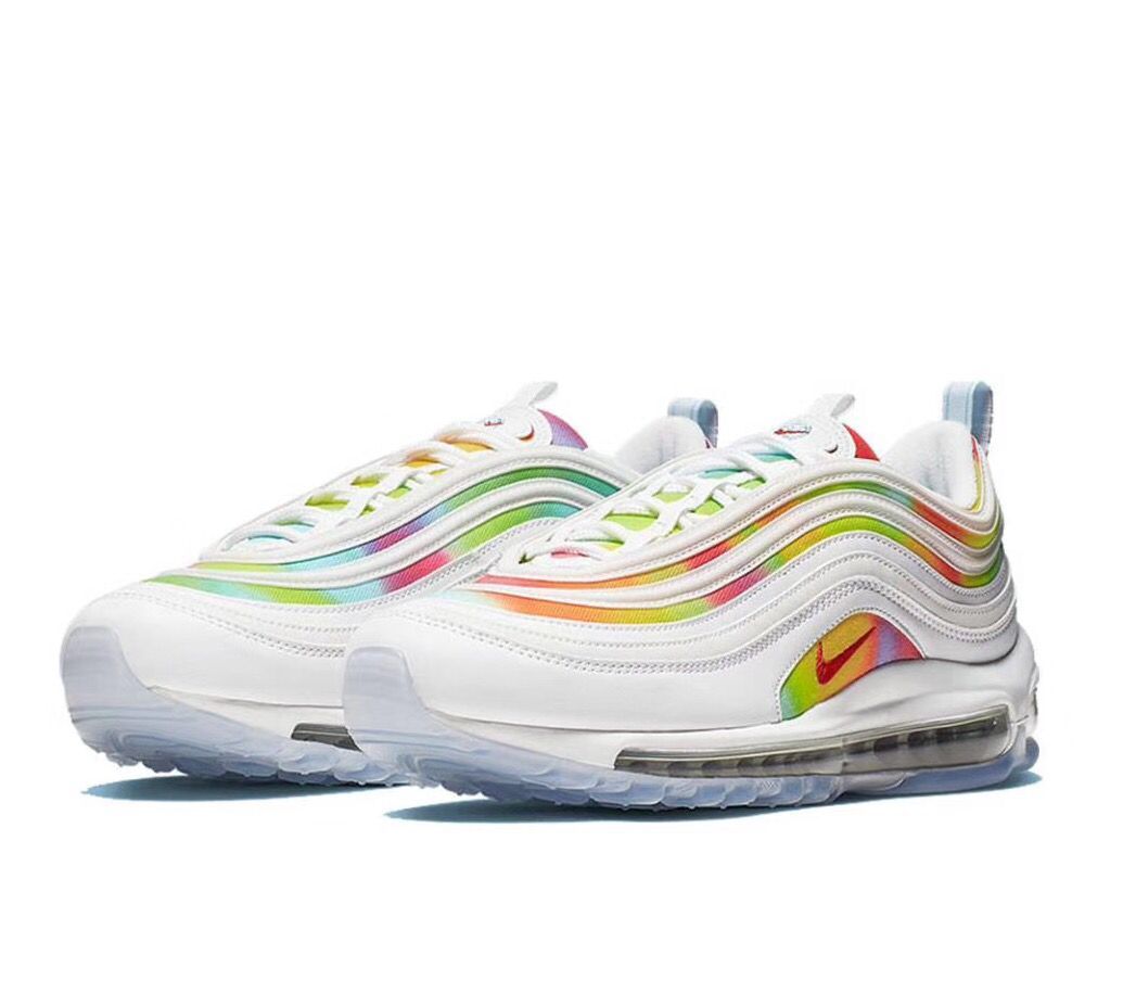 Air Max 97  Nike Rainbow New Fashion Multicolor Sneakers Women Men Shoes