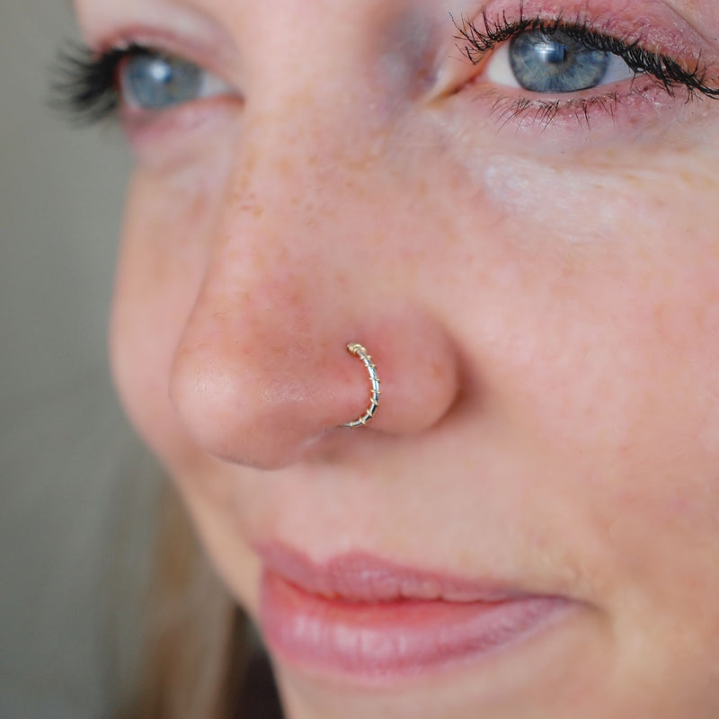 Gold On Silver Nose Ring Rock Your Nose Jewelry Inc