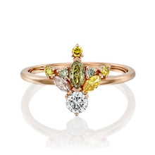 Load image into Gallery viewer, HUITAN Luxury Wedding Anniversary Rose Gold Ring with Pear Shape
