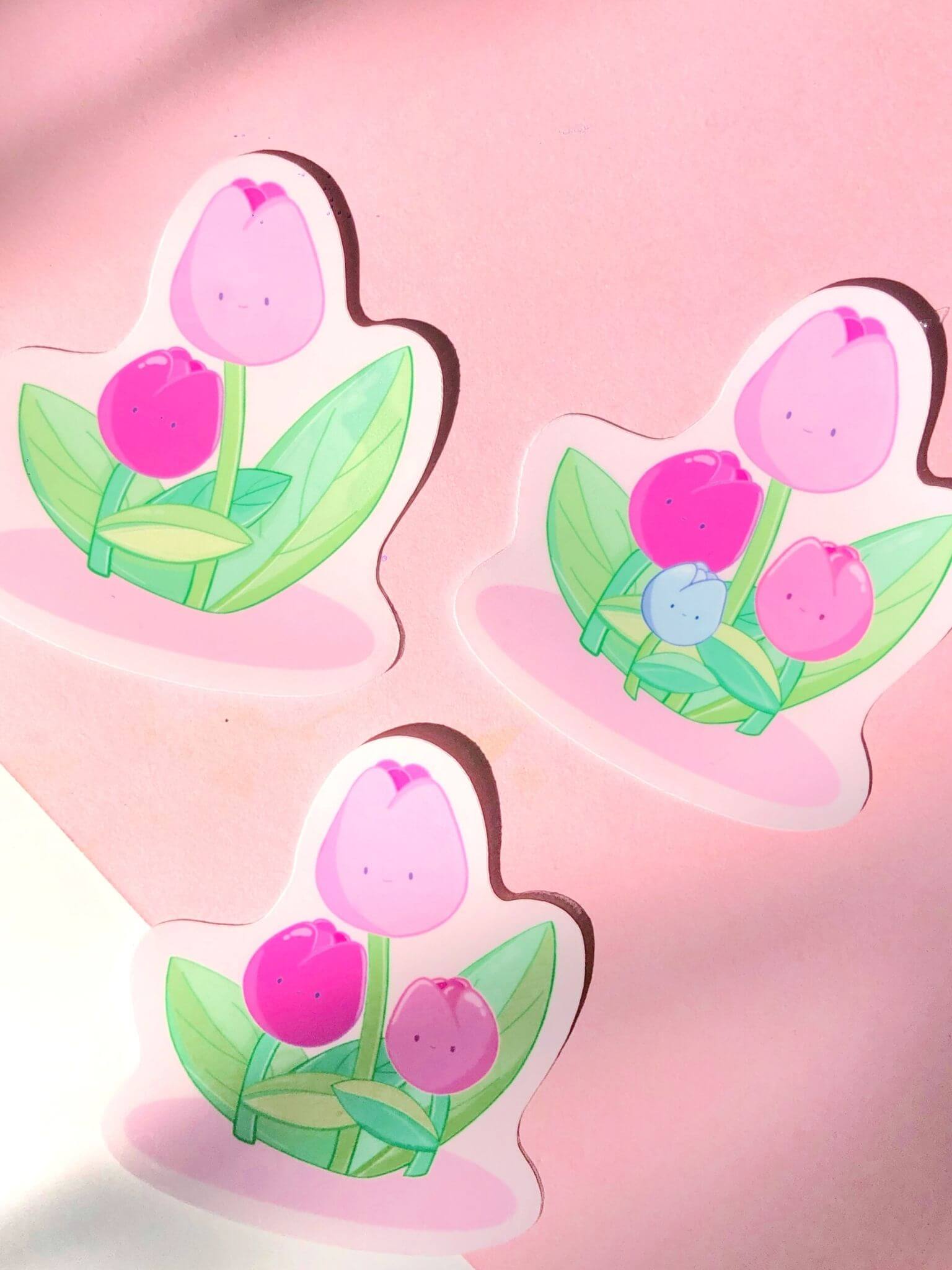 hugging tulips stickers | 1, 2, or 3 babies