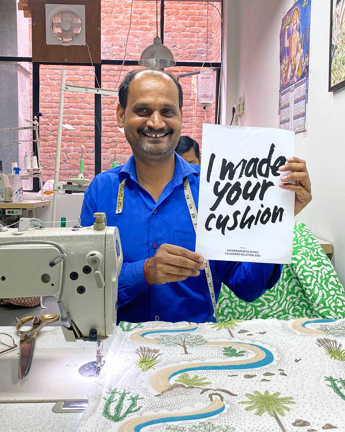 Shiv Shankar Made your cushions Fashion Revolution Week 2022