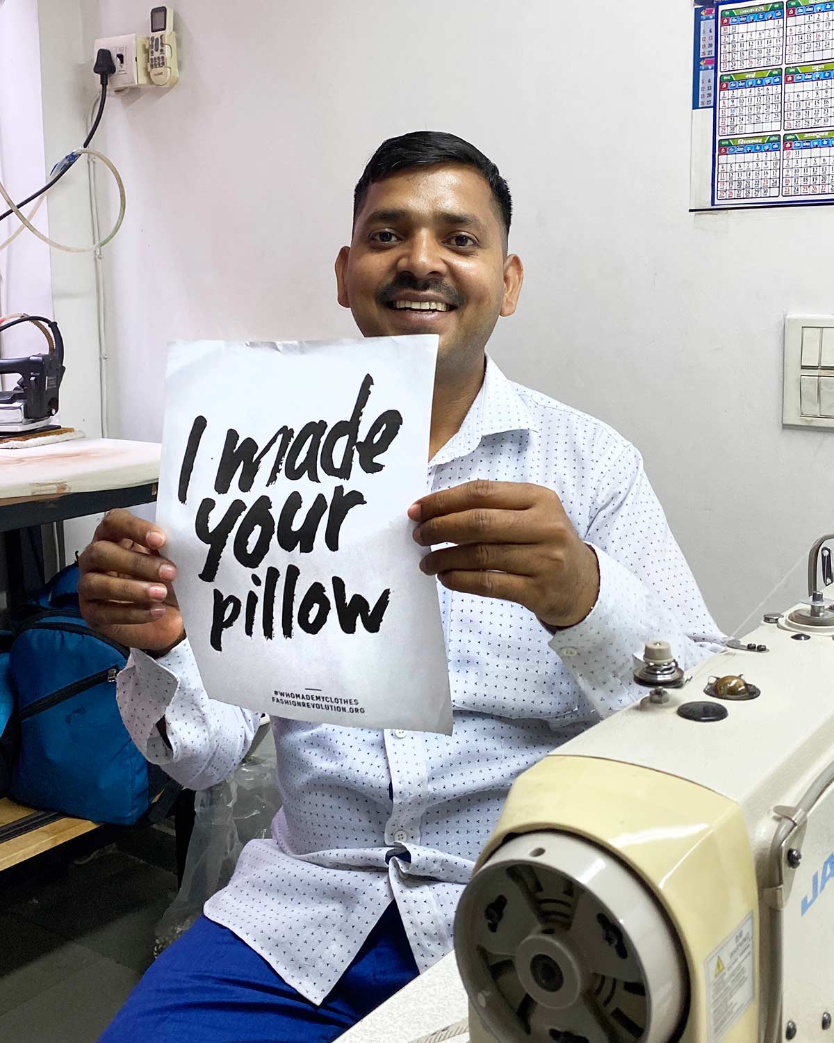 Sonu made your pillow Fashion Revolution Week 2022