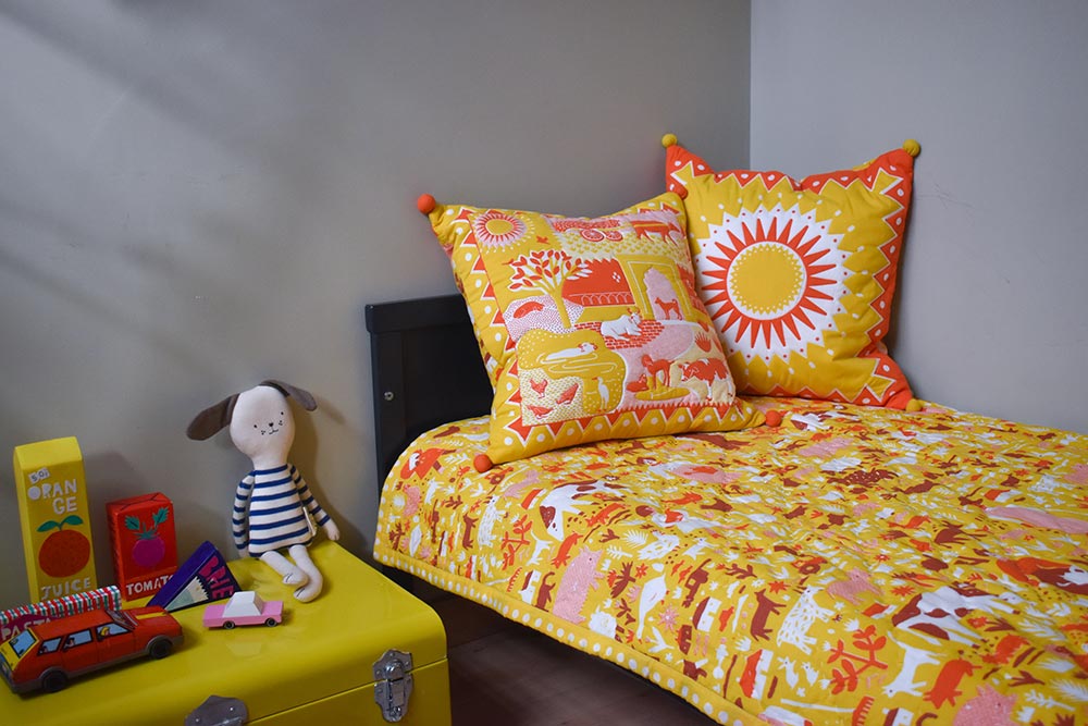 Safomasi x The Printed Peanut Yellow Baby Quilt Kids Bedroom Interior