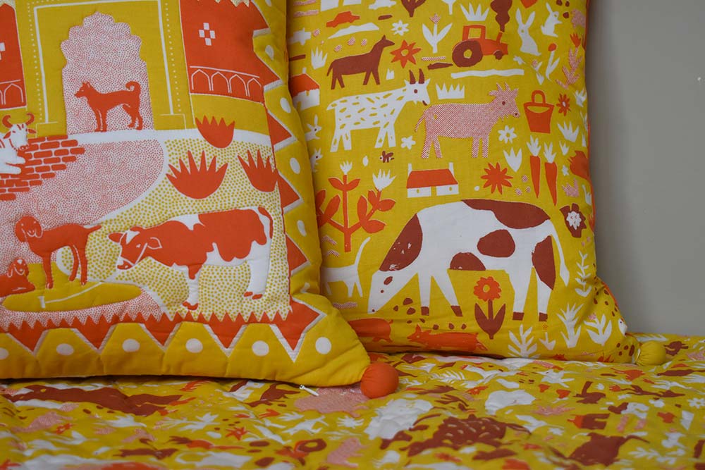 Safomasi Printed Peanut Cushion Covers