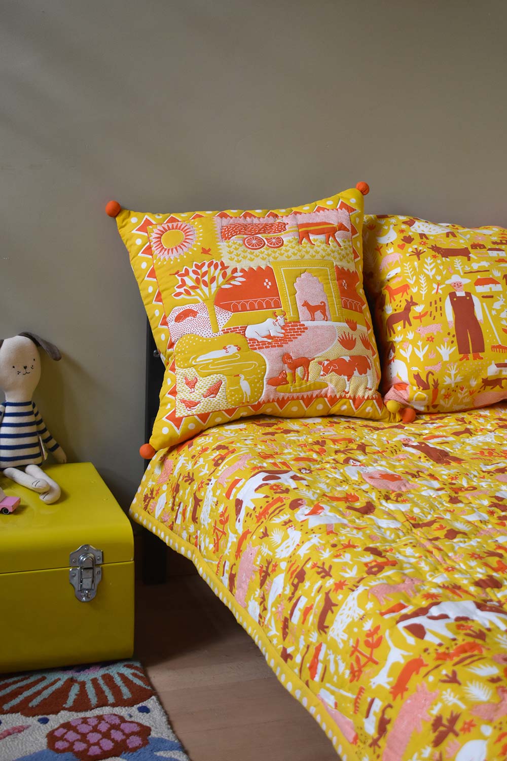 Safomasi x The Printed Peanut Yellow Baby Quilt Kids Bedroom Interior