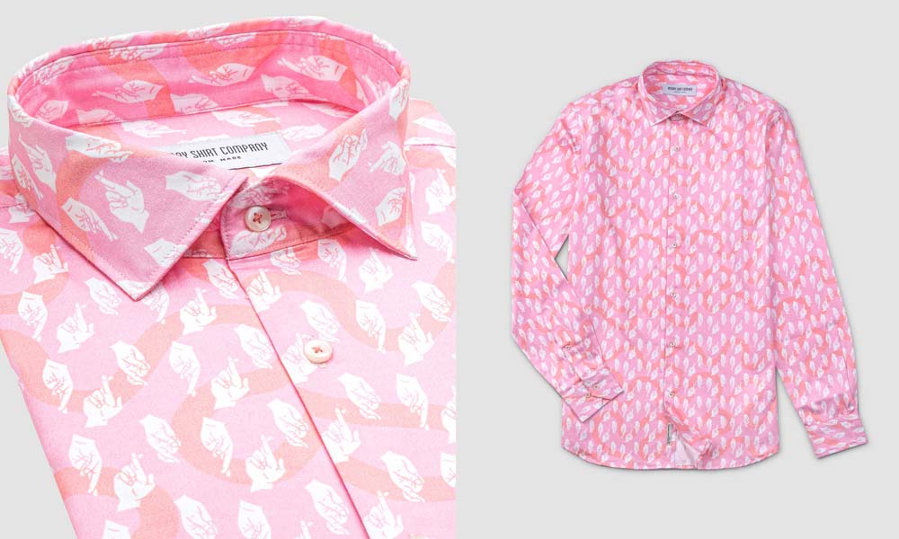 Bombay Shirt Company Pink Fingers Crossed Shirt Product Detail