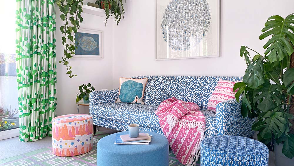 Dopamine Decor Colourful Living room full of print and pattern to make a happy home