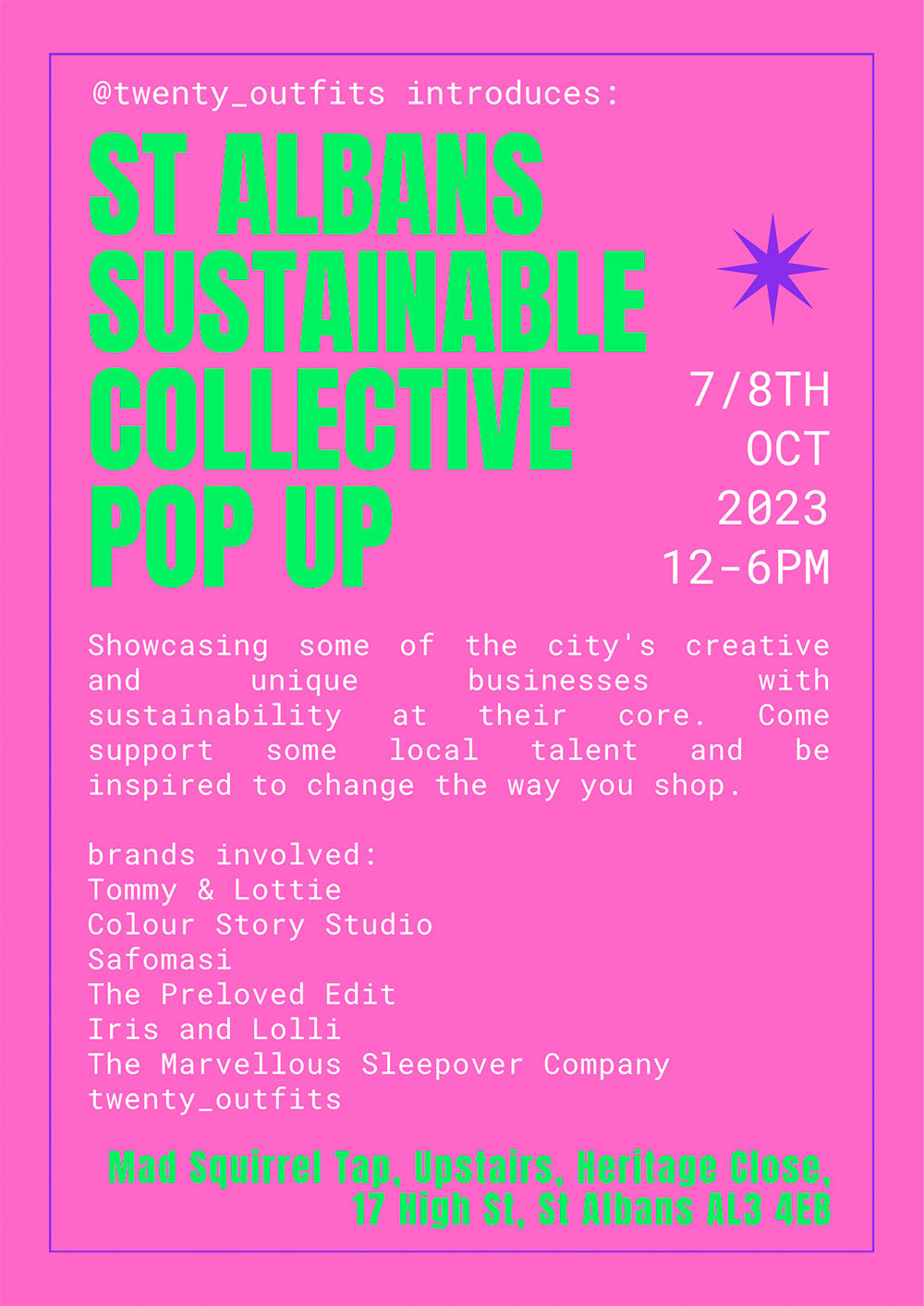 St Albans Sustainable Collective Pop Up October 2023