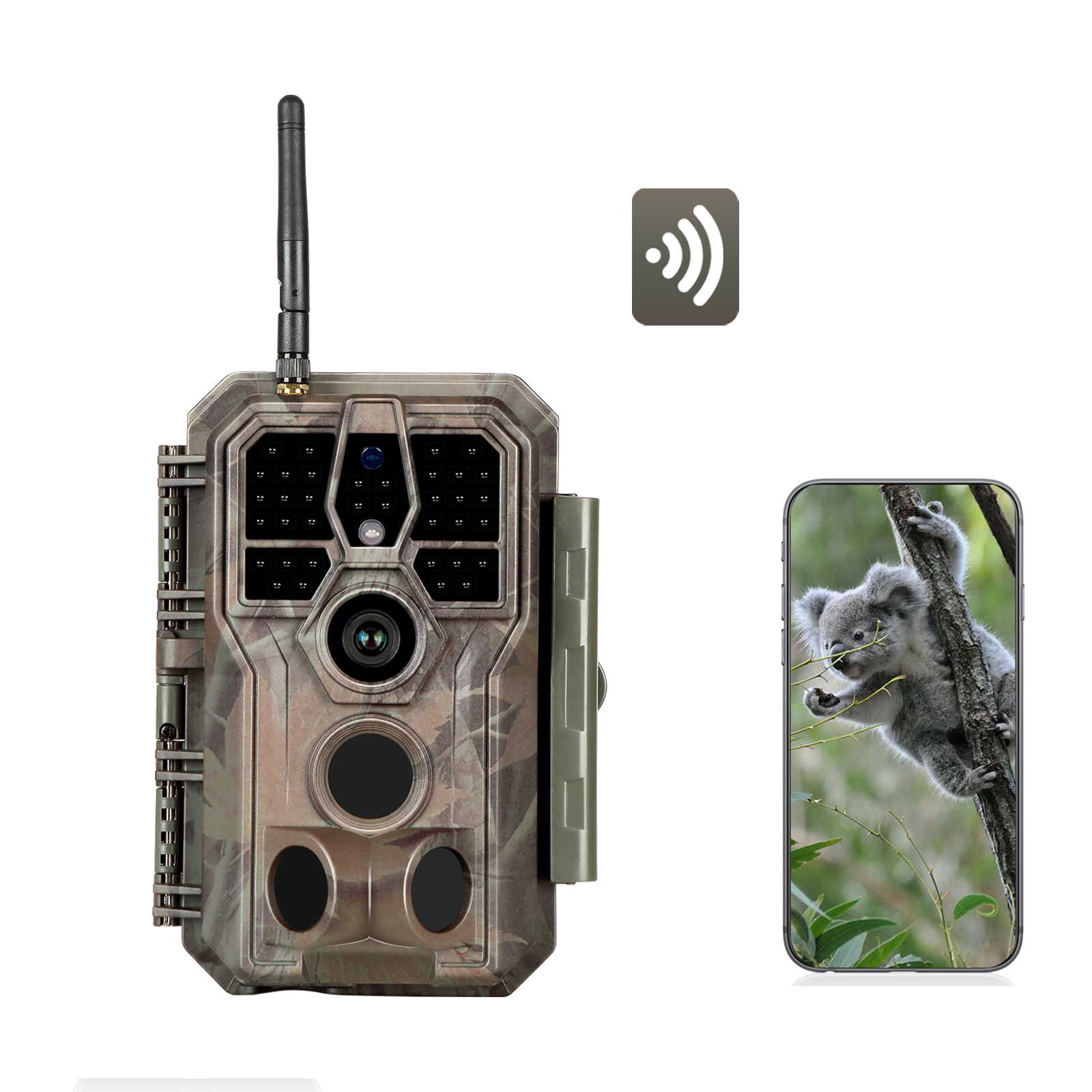 Fritz!WLAN  günstig Kaufen-Wildkamera Wlan Fotofalle Jagdkamera Wildtierkamera 32MP 1296P 0,1s Schnelle Trigger Geschwindigkeit Nachtsicht Bewegungsmelder 120°PIR IP66 Wasserdichter | A280W Braun. Wildkamera Wlan Fotofalle Jagdkamera Wildtierkamera 32MP 1296P 0,1s Schnelle Tri