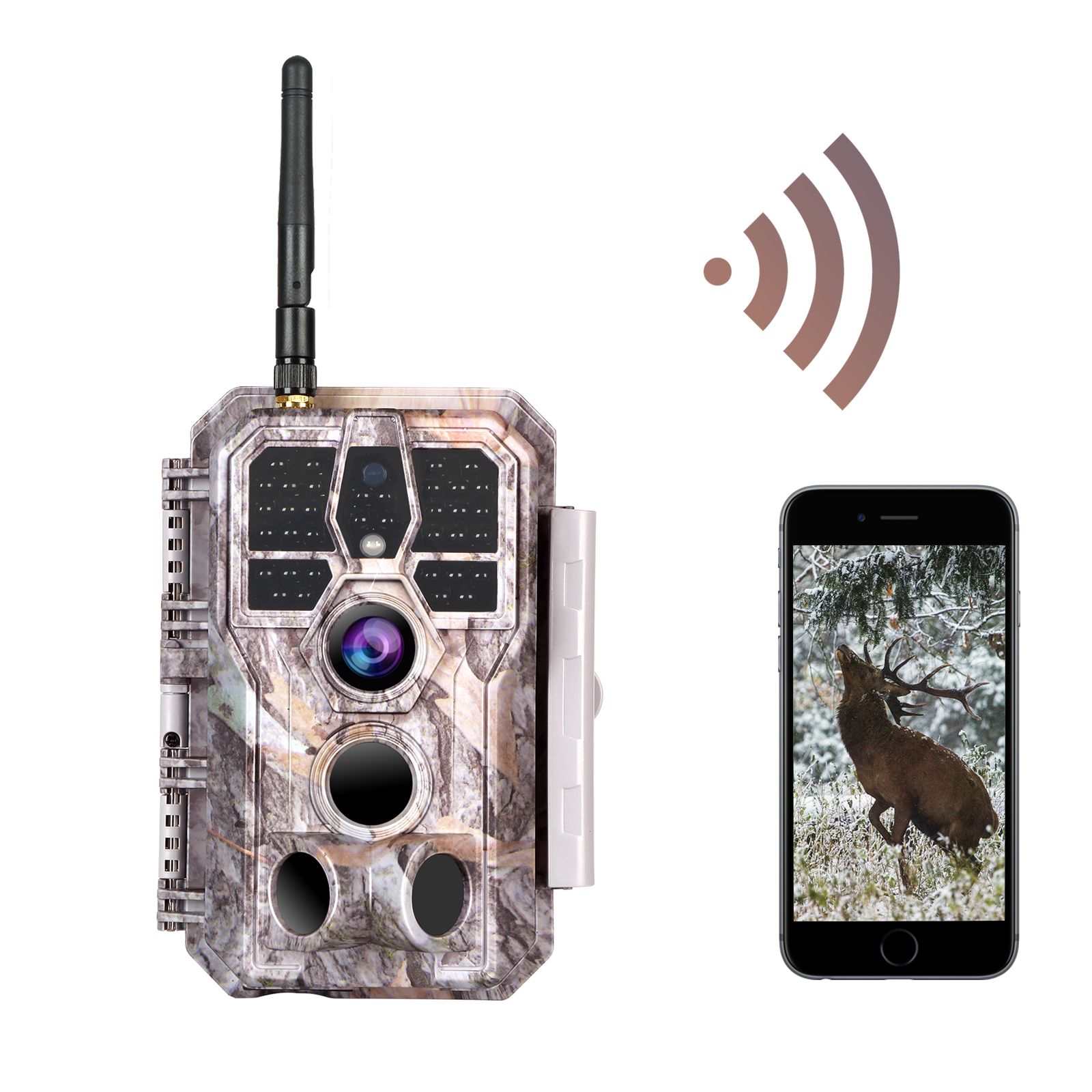 Foto Kamera günstig Kaufen-Wildkamera Wlan Fotofalle Jagdkamera Wildtierkamera 32MP 1296P 0,1s Schnelle Trigger Geschwindigkeit Nachtsicht Bewegungsmelder 120°PIR IP66 Wasserdichter | A280W Grau. Wildkamera Wlan Fotofalle Jagdkamera Wildtierkamera 32MP 1296P 0,1s Schnelle Trig