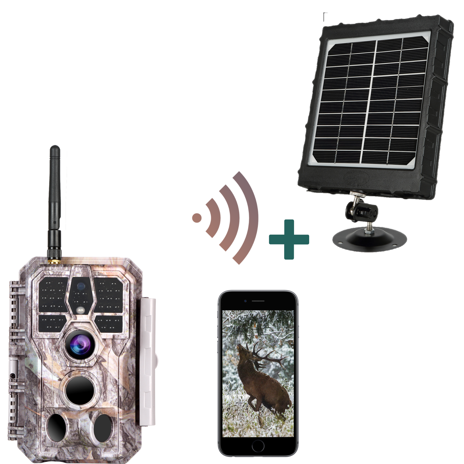 aus Kamera günstig Kaufen-Bundle Wildkamera Wildtierkamera Jagdkamera Wlan 32MP 1296P 0,1s Auslöserzeit Bewegungsmelder 120°PIR und Solarpanel-Kits 8000mAh 12V/9V/6V | A280W Grau. Bundle Wildkamera Wildtierkamera Jagdkamera Wlan 32MP 1296P 0,1s Auslöserzeit Bewegung