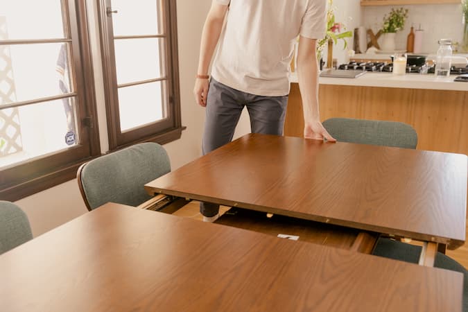 dining room table extension slides