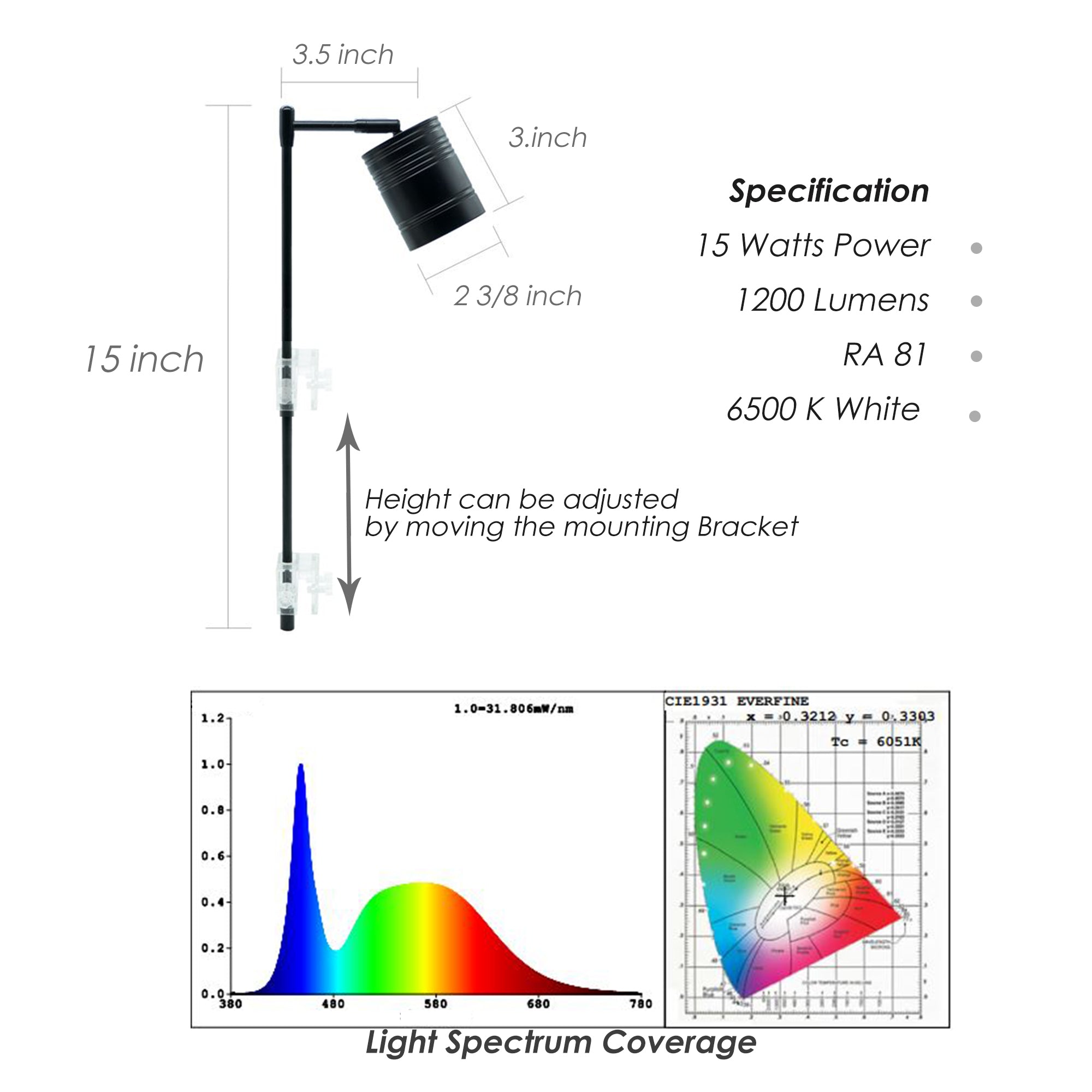 Full Spectrum COB LED for Nano tank, Wabikusa, Terrariums, HIRO Aquatics