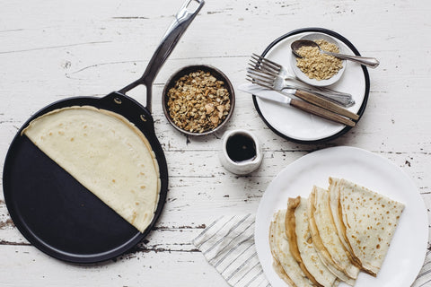 Vegan maple syrup crepes