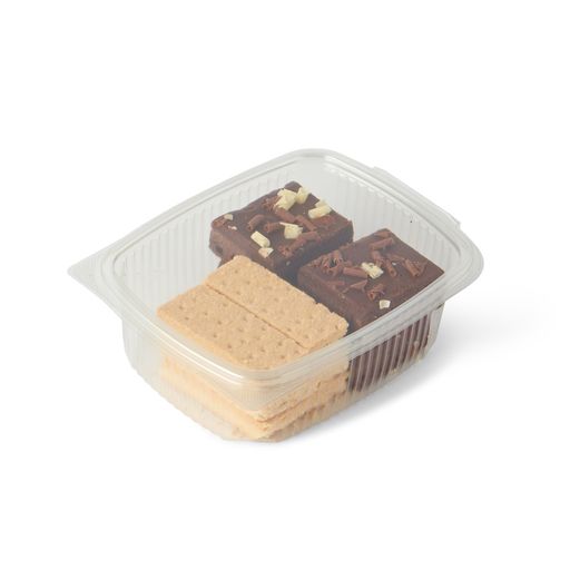 200 x 375cc Clear Cold Food/Salad/Cake Container With Hinged Lid (140mm x 115mm x 45mm) Recyclable rpet