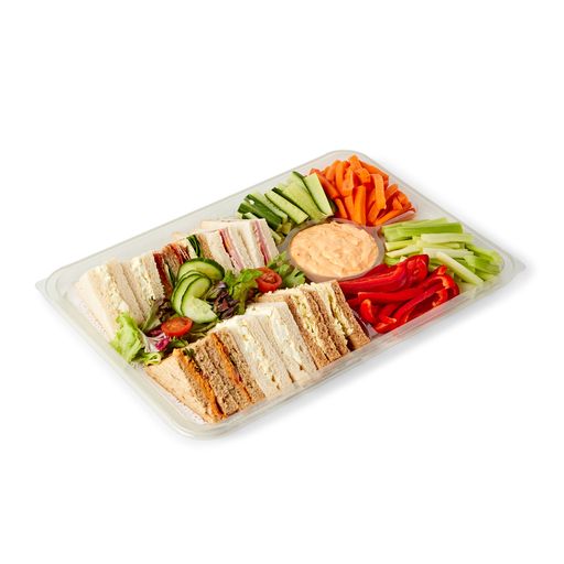 6 Platter Party Set - One each ofMini, Small, Medium, Large, Dip Platter & 6 Cavity with Lids