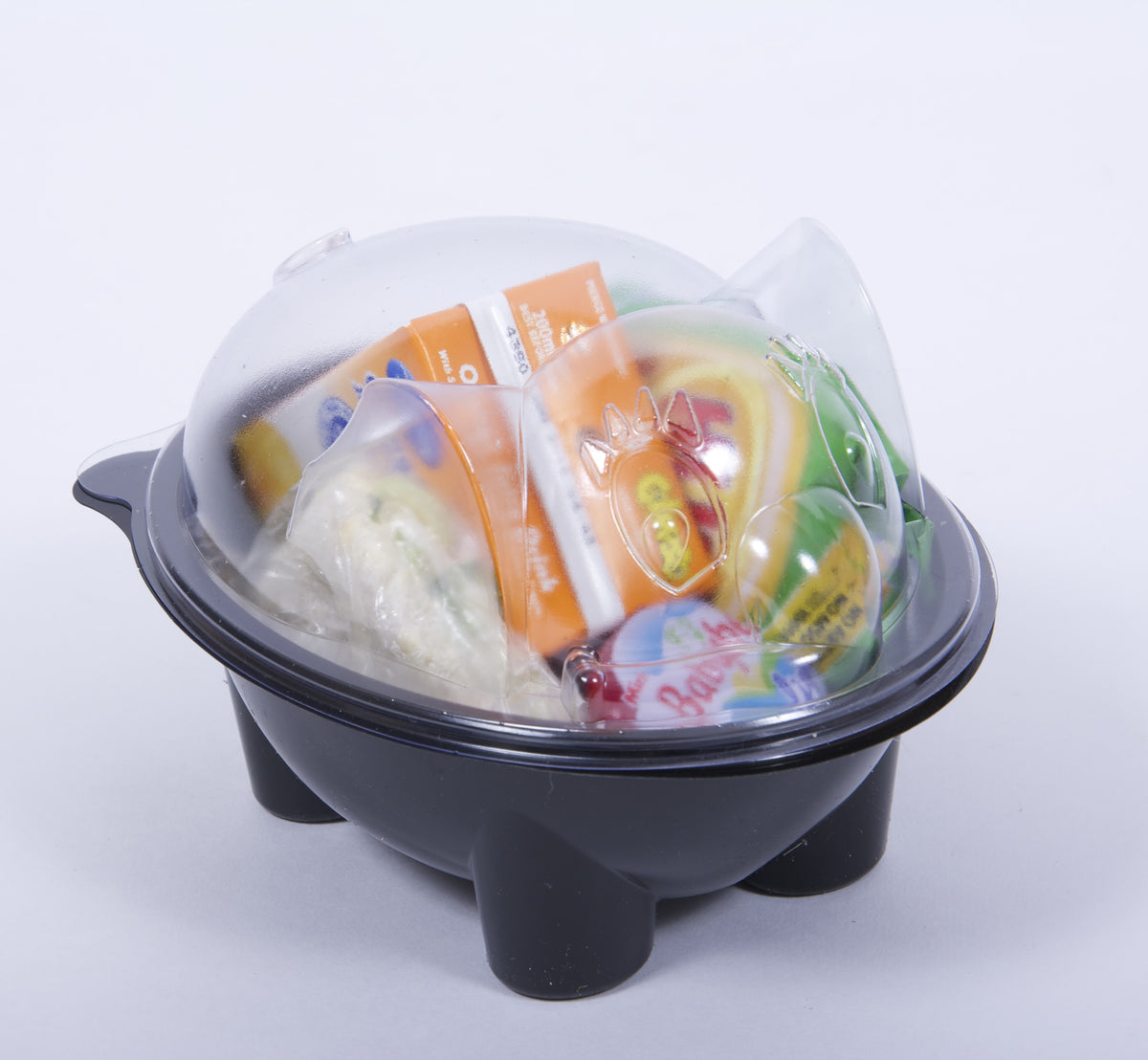 Ellie Elephant Salad & Snack Bowls For Kids- 20 Black Bases + 20 Elephant Lids