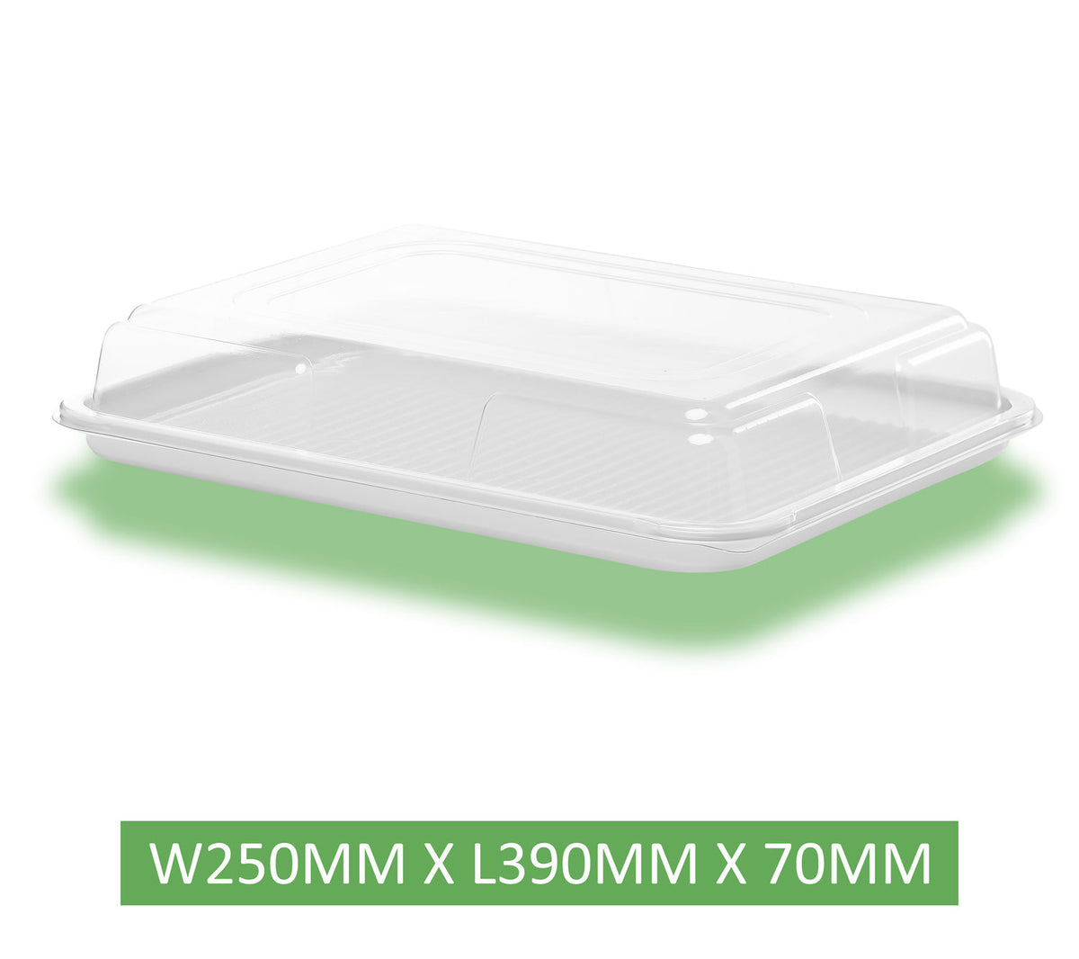 30 x Clear Base Platter & Lids Combi Set (10 Large, 10 Medium, 10 Small)