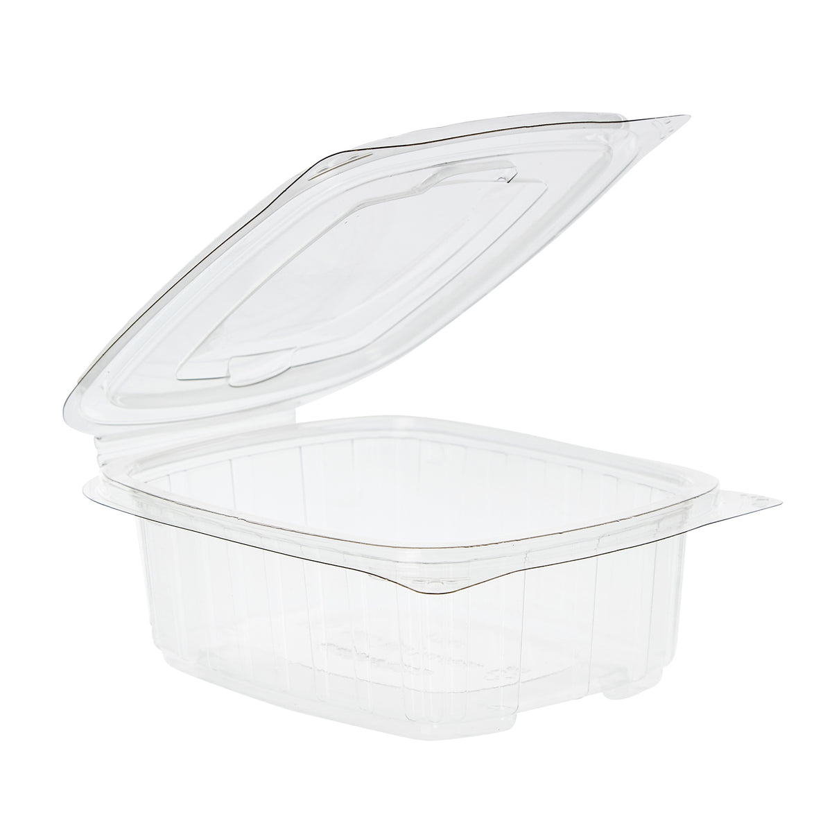 200 x 250cc Clear Cold Food/Salad/Cake Container With Hinged Lid (140mm x 115mm x 35mm) Recyclable rpet