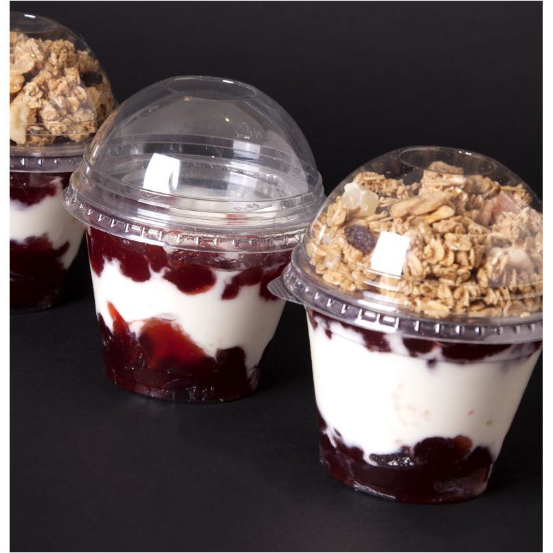 30 x Twin Compartment Dessert Pot - Cup/Flat lid/Domed Lid - Caterline -