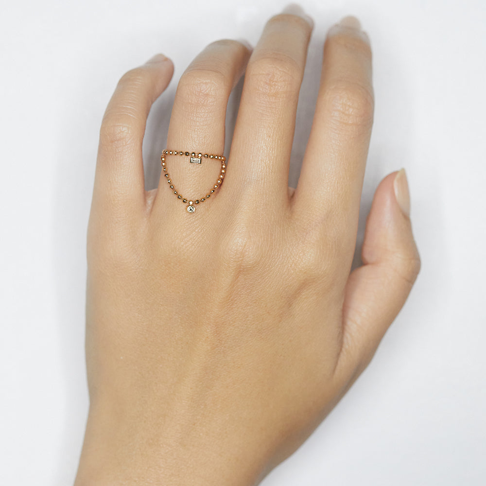 Double Chain Ring Rose Gold / 6