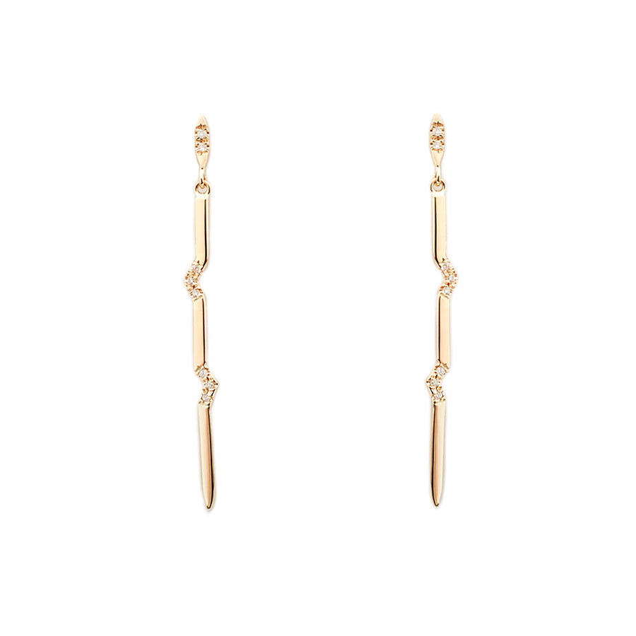 Gravity diamond point dangle earrings