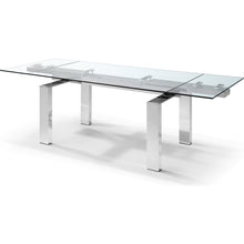 Load image into Gallery viewer, Cuatro Extendable Dining Table With Tempered Clear Glass Top