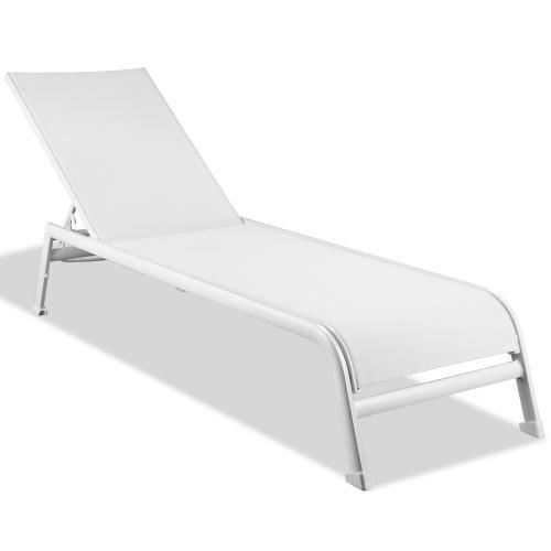 Sunset Indoor Outdoor Chaise Lounge White Aluminum Base