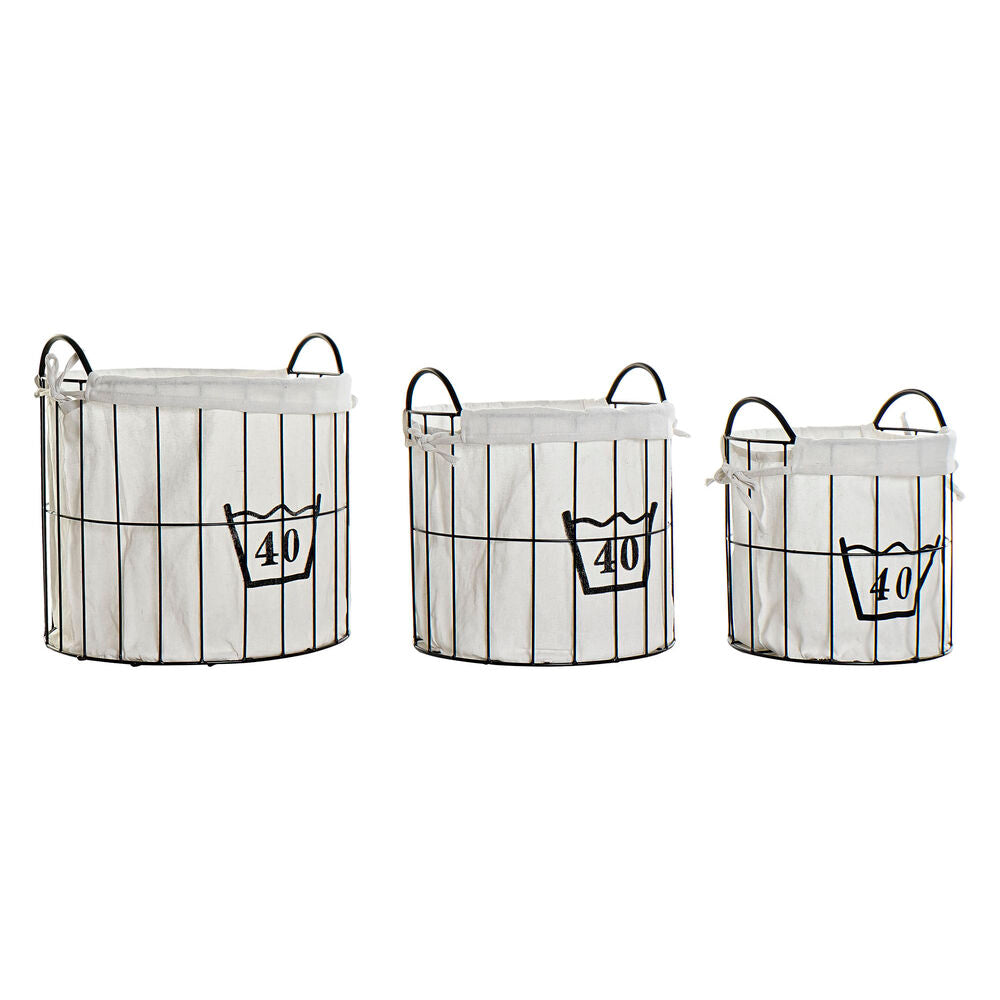 Conjunto de Cestas  Linho Metal Loft (3 pcs)