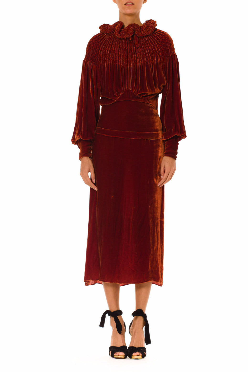 1930s Surrealist Dress in Luxurious Silk Velvet – MORPHEW