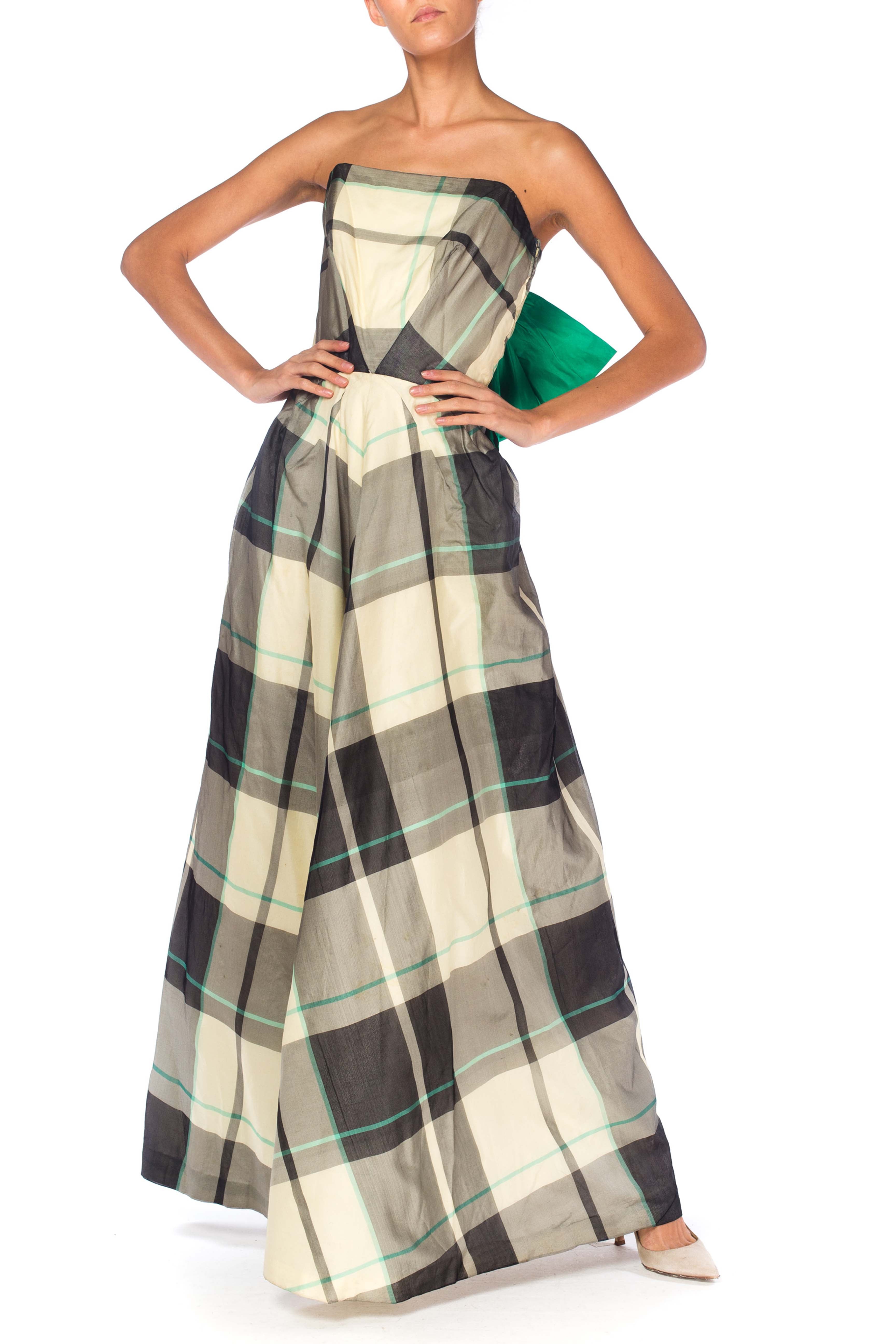 plaid strapless dress