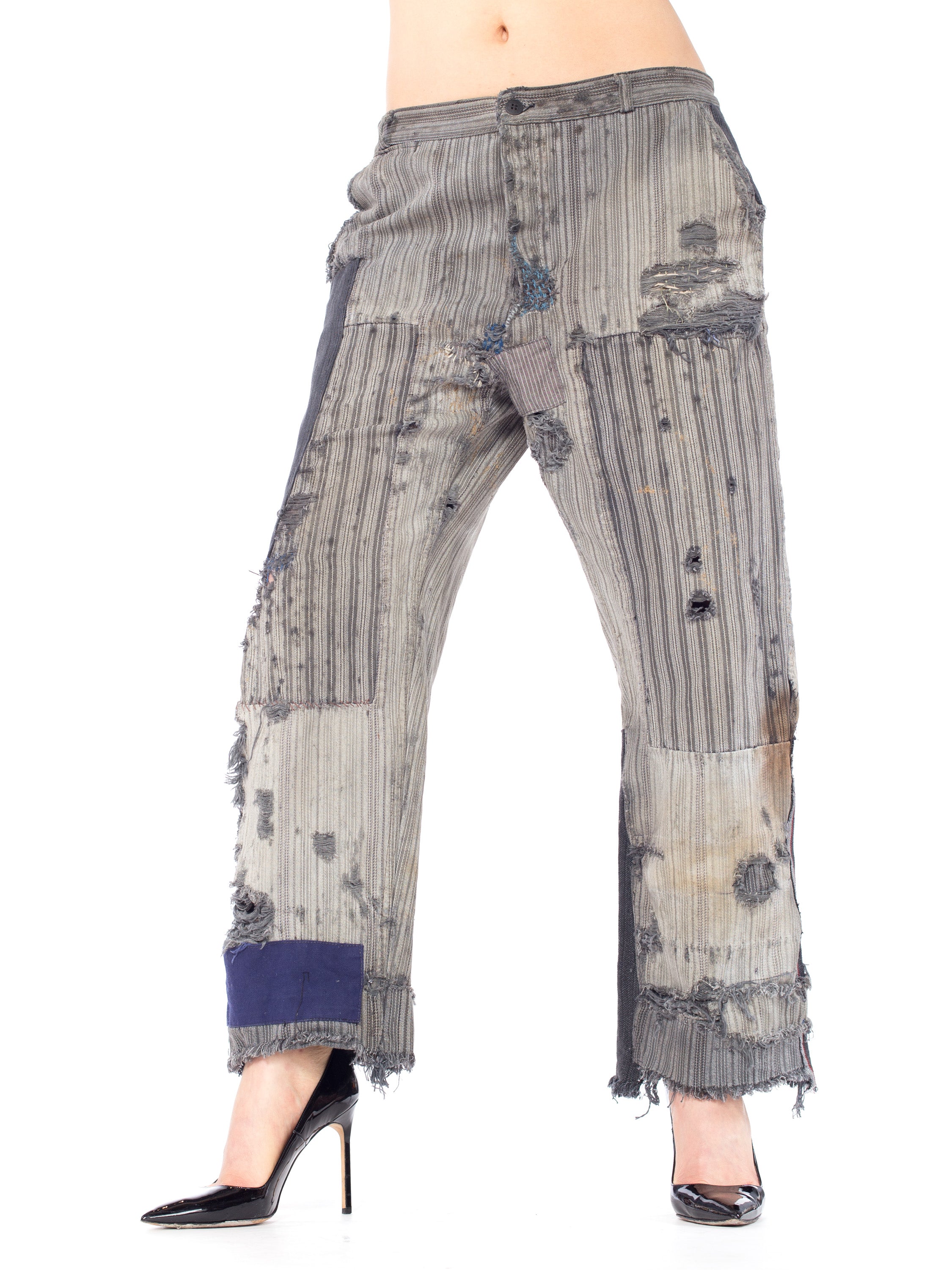 mens railroad stripe jeans