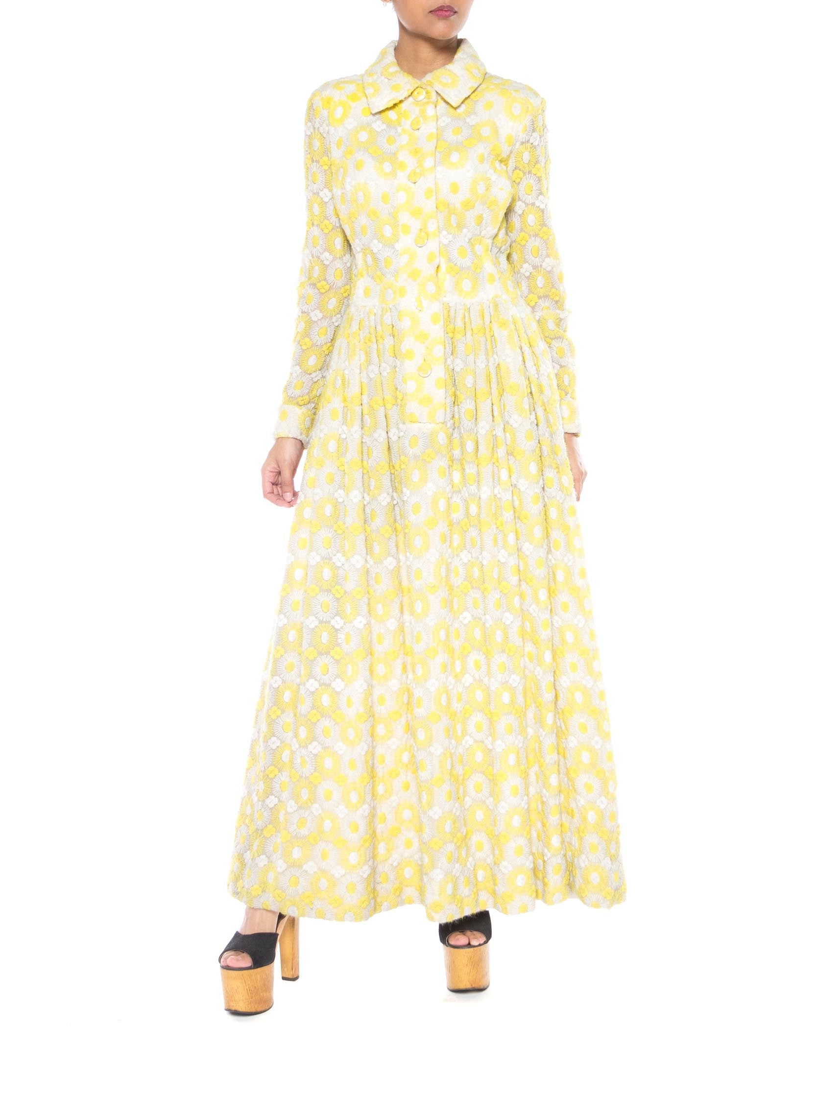 yellow embroidered maxi dress