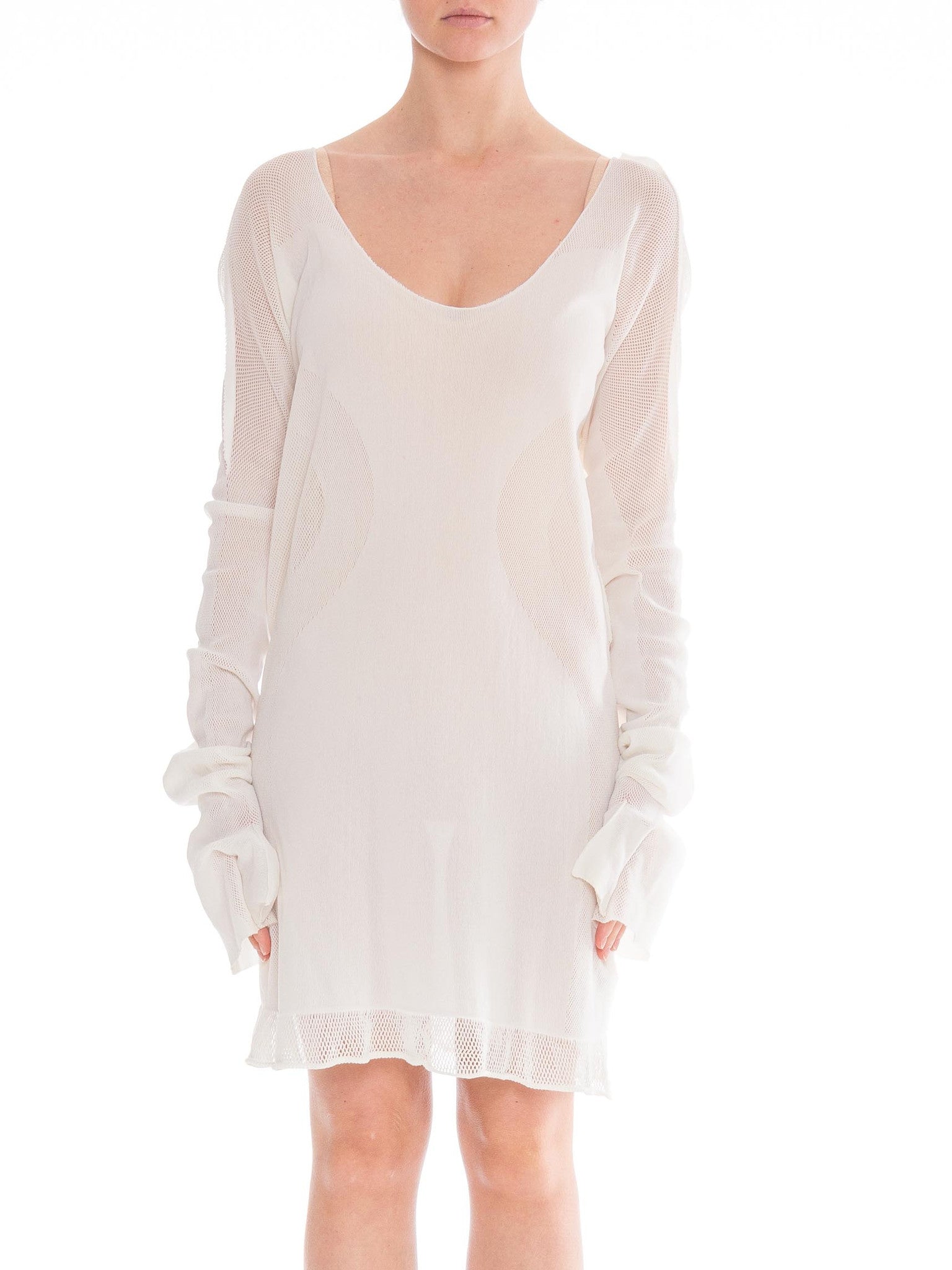 issey miyake white dress