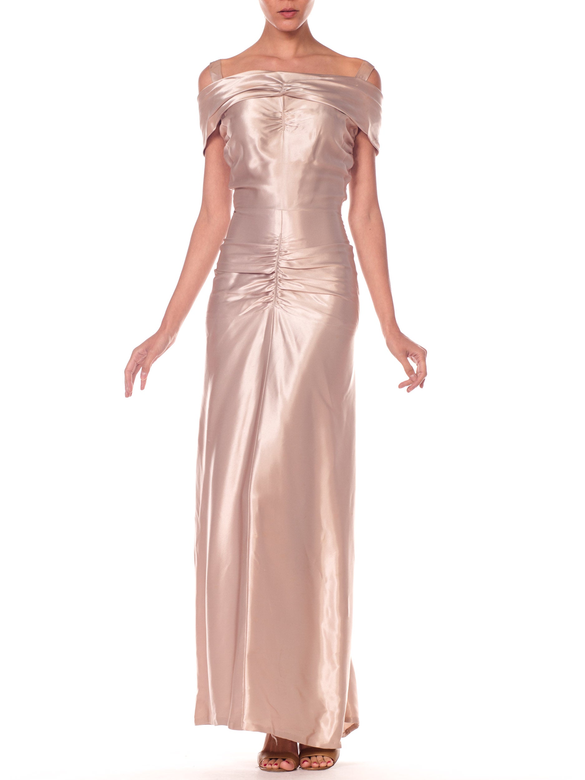 draped evening gown