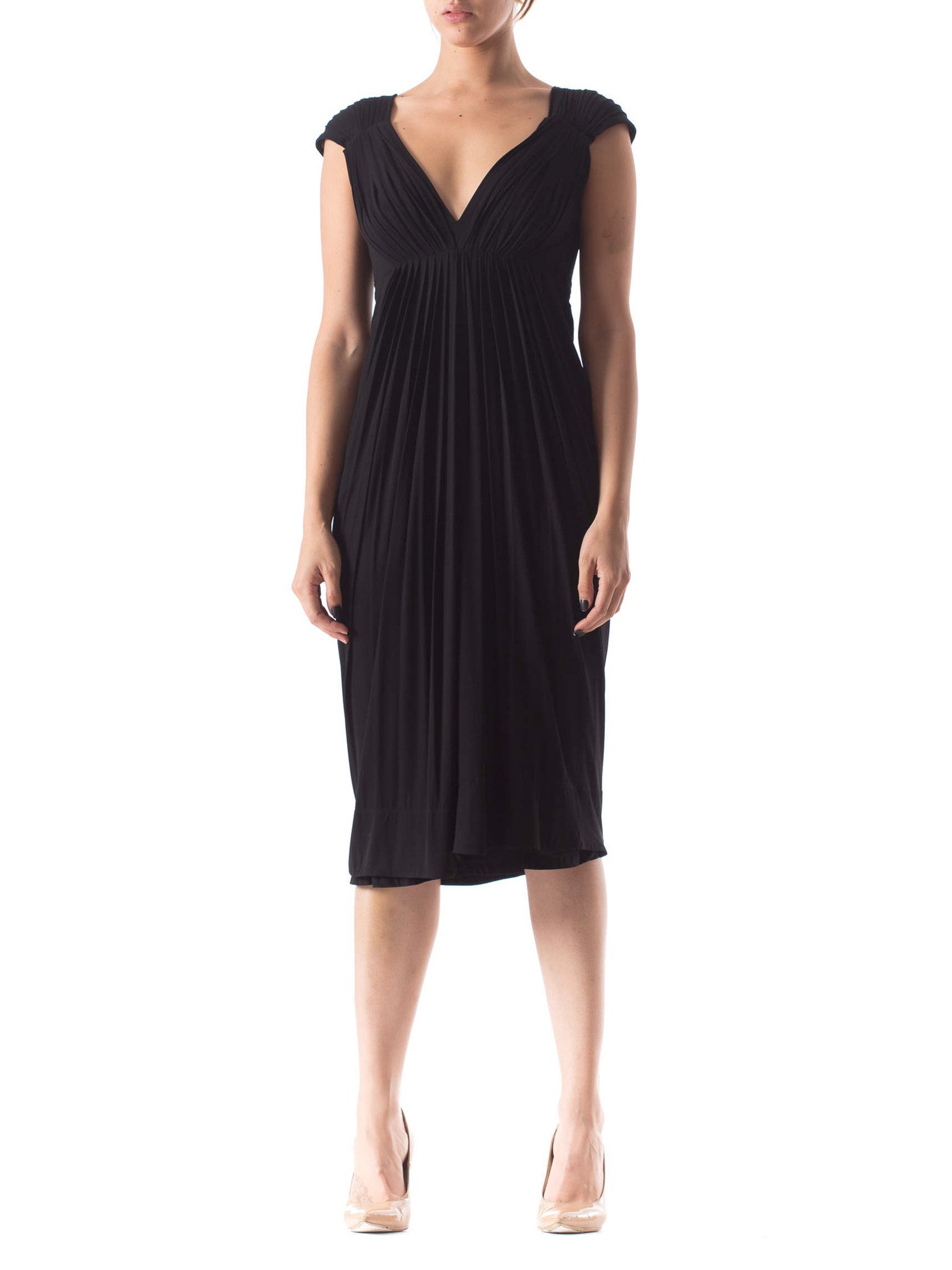 donna karan draped jersey dress