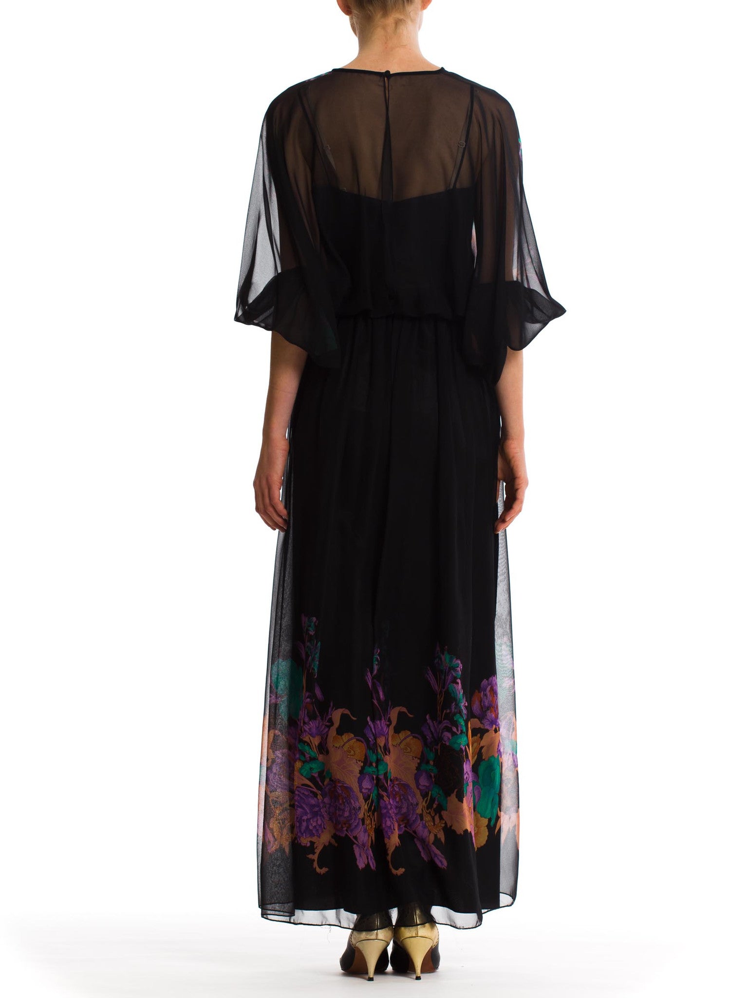 Charming Vintage 1970s Black Floral Print Dress – MORPHEW